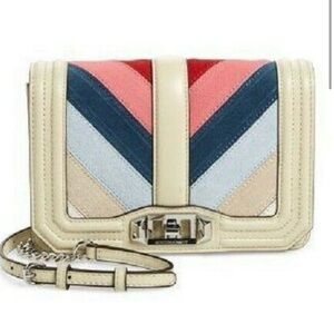 Rebecca Minkoff Beige Love Small Chevron Patchwork Crossbody Bag